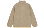New Balance Contrasting Colors Knit Suede Sports Stand Collar Logo Jacket Couple Style Khaki AMJ13346-DWW