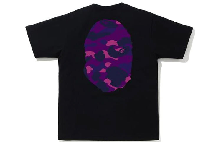 A Bathing Ape Camo Ape Head T-Shirt 'Black Purple' BAPE-SS18-016