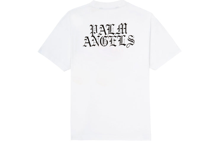 Palm Angels Burning Head Short-Sleeve T-Shirt 'White/Yellow' PMAA001R21JER0040118