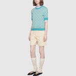 (WMNS) Gucci GG Cotton Wool Piquet Top 'Light Blue' 629456-XKBHQ-4692