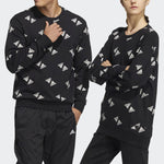 adidas Fi Bp1 Aop Swt Full Print Logo Sports Round Neck Pullover Black HE7447