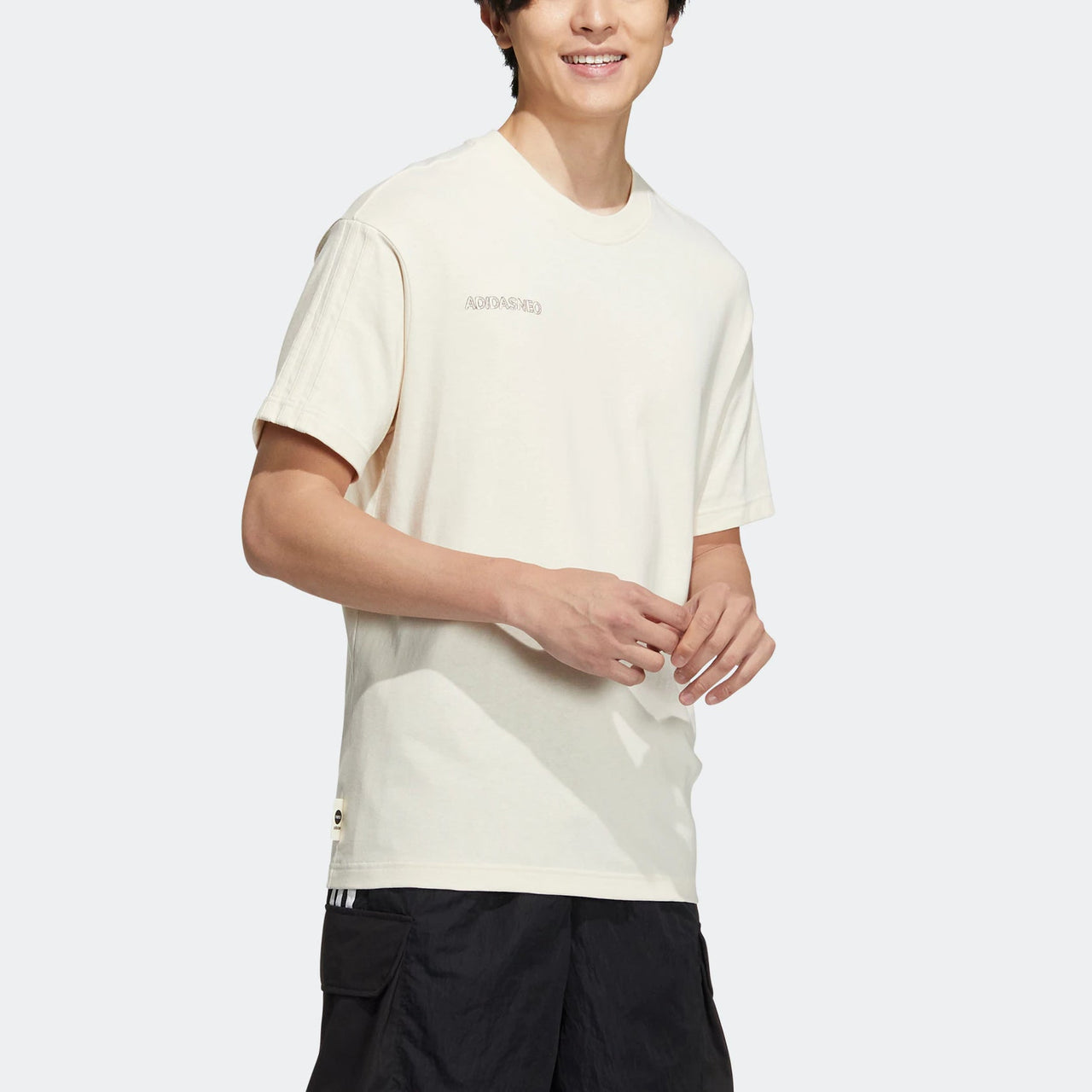 adidas neo x SESAME STREET x JF Crossover Cartoon Pattern Logo Printing Round Neck Short Sleeve Creamy White T-Shirt HM9942