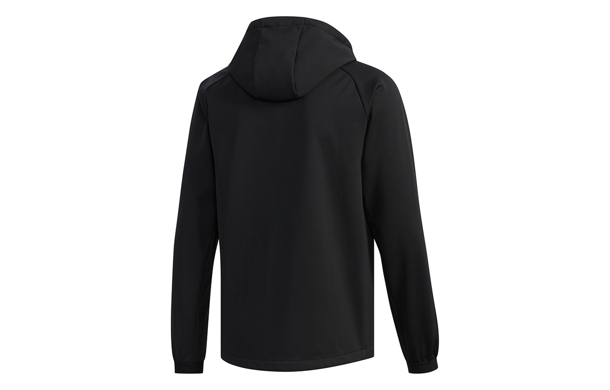 adidas Softshell HO Outdoor Casual Sports Hooded Jacket Black EH3945