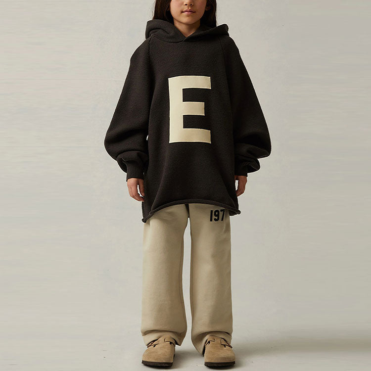 Fear of God Essentials SS22 Big E Knit Hoodie 'Iron Grey' FOG-SS22-169