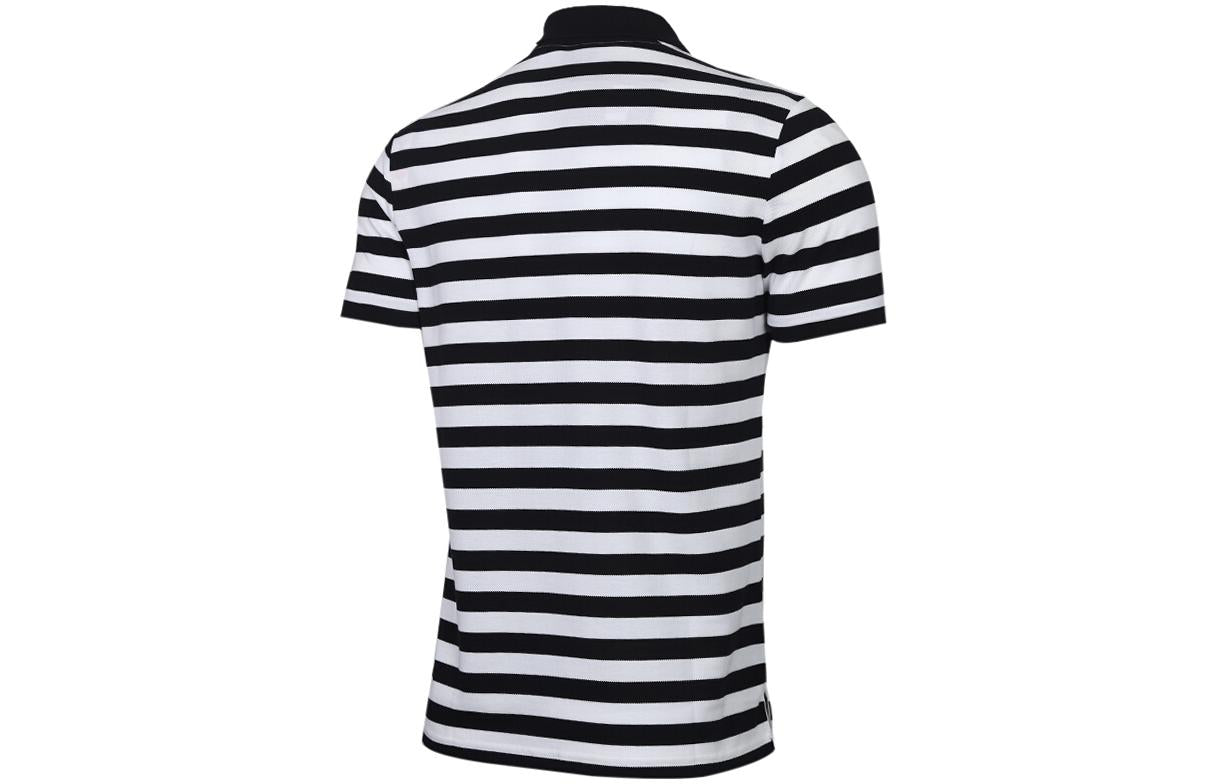 Men's Nike Contrasting Colors Stripe Short Sleeve polo Black Polo Shirt CT5604-010