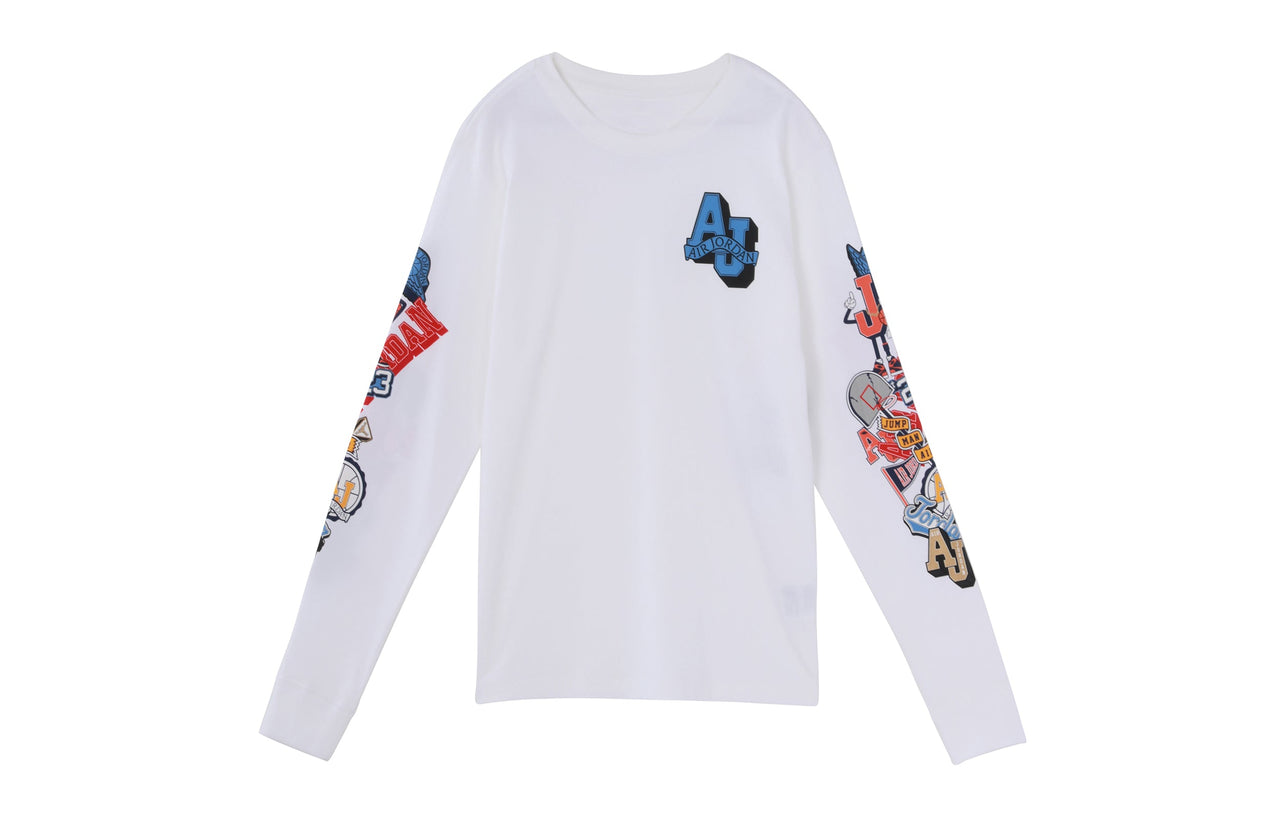 Air Jordan Printing Casual Sports Long Sleeves White CV3408-100