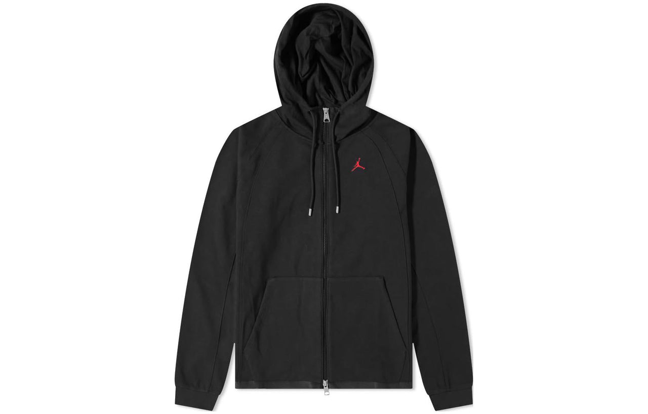 Air Jordan Solid Color Drawstring Hooded Jacket Men's Black DJ0886-010