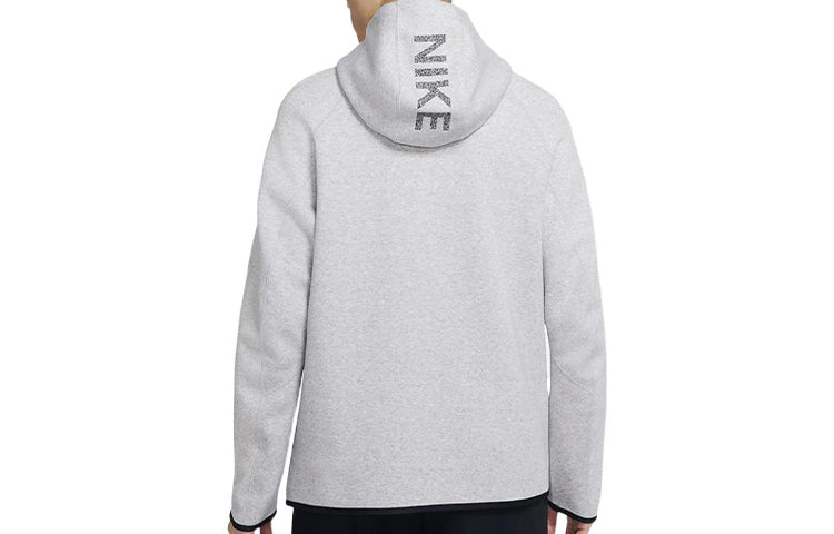 Men's Nike Solid Color Alphabet Logo Printing Hooded Long Sleeves Gray CK2977-902