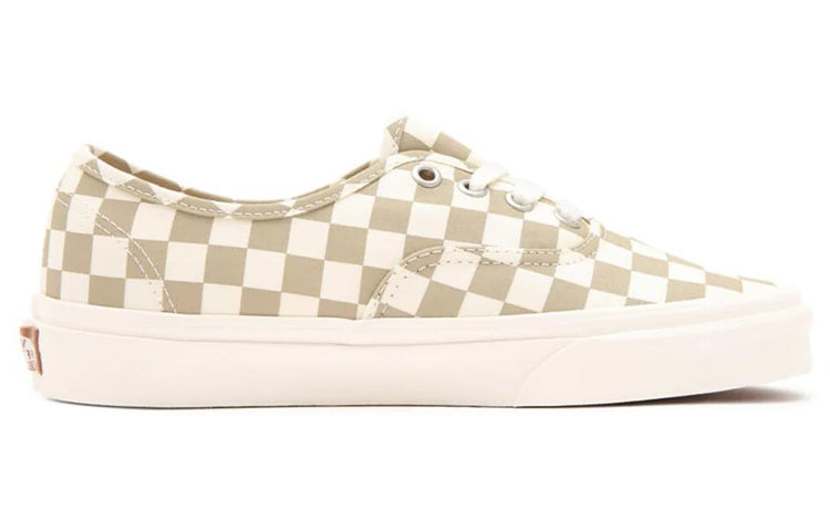 Vans Authentic Wear-Resistant Non-Slip Low Top Casual Skate Shoes White Brown Grid 'White Brown' VN0A5HZS9FO