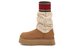 (WMNS)UGG Classic Sweater Letter Boot 'Chestnut' 1144045-CHE