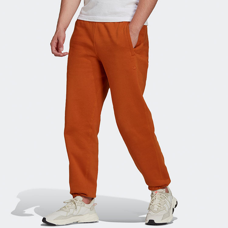 Men's adidas originals Logo Solid Color Bundle Feet Sports Pants/Trousers/Joggers Orange Red H11383