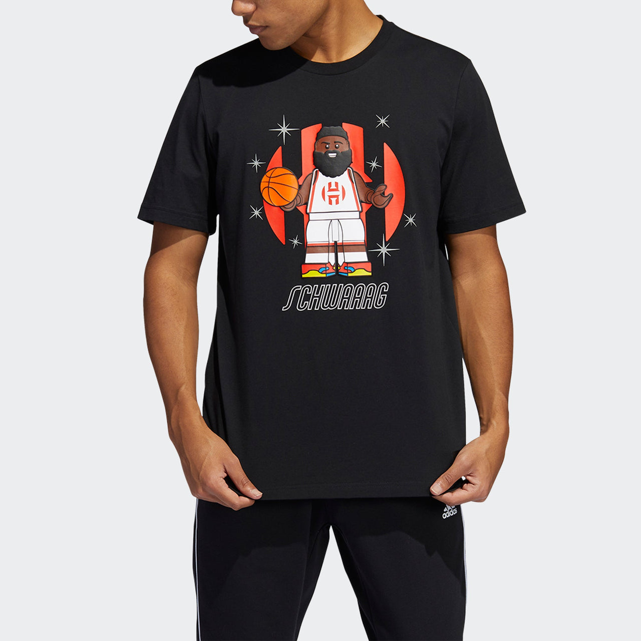adidas x LEGO Harden Tee 'Black White Orange'  GU2714