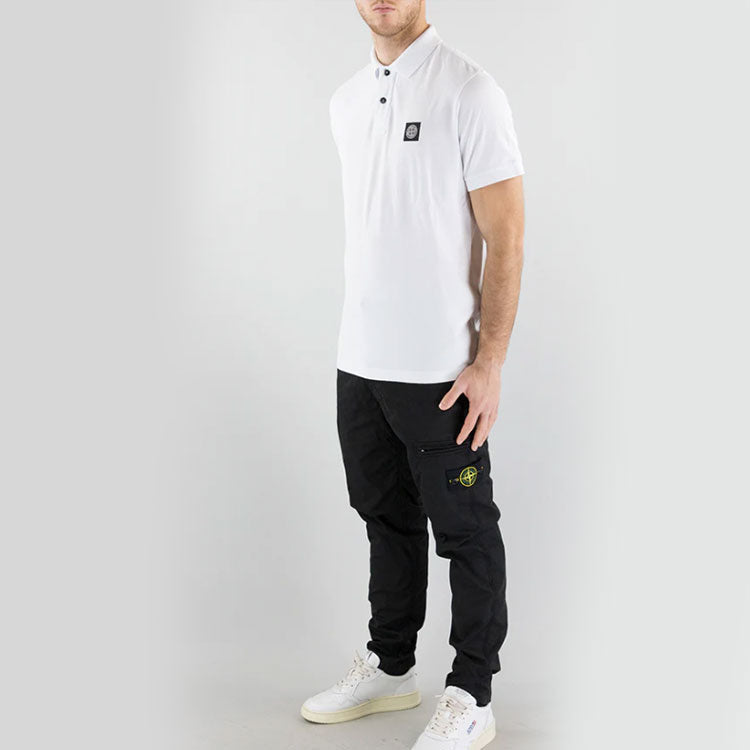 STONE ISLAND Compass-patch Short-Sleeved Polo Shirt 'White' 10152SC17-A0001
