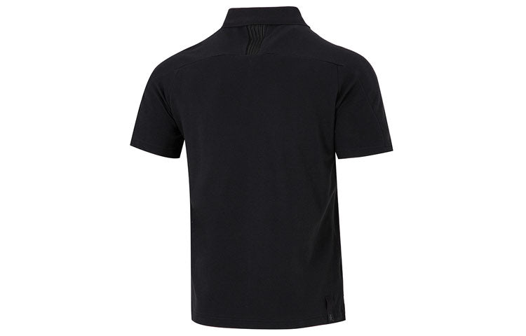 adidas Wj Solid Color Logo Micro Mark Athleisure Casual Sports Short Sleeve Polo Shirt Black HE5164