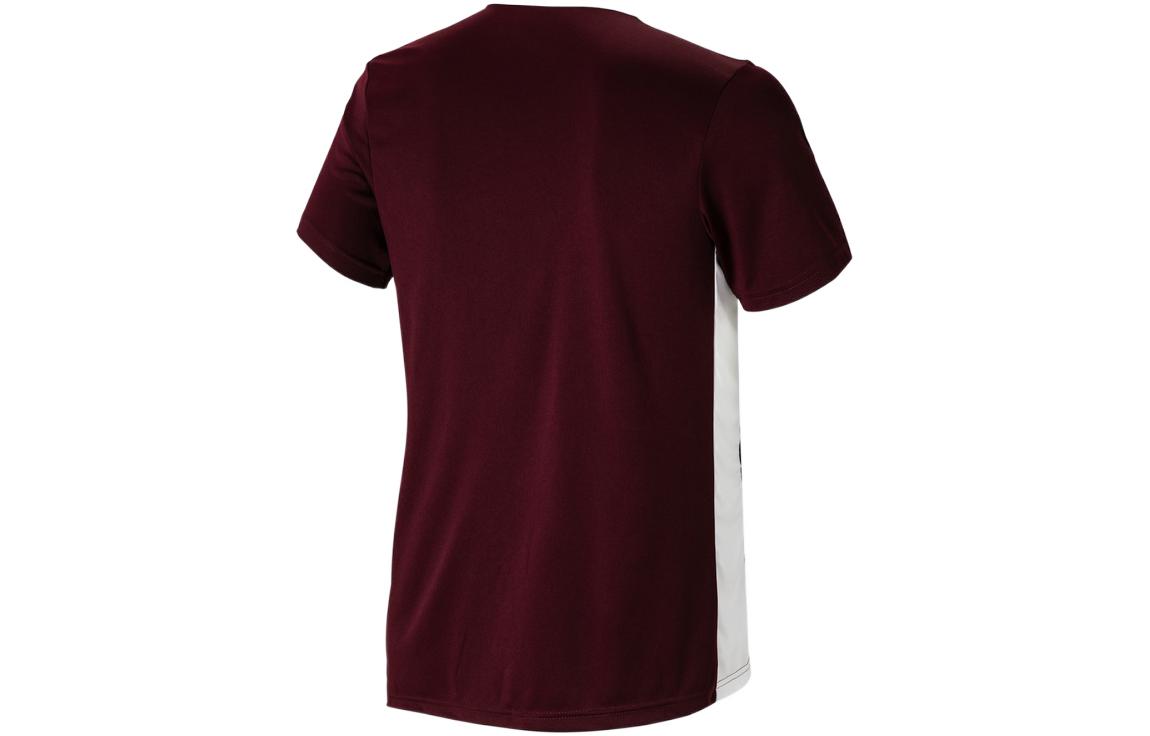 adidas Stripe Printing Brand Logo Colorblock Round Neck Short Sleeve Red CD8430