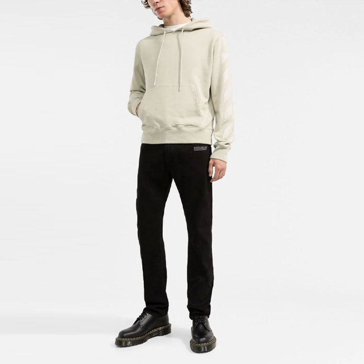 Off-White FW21 Logo Pattern Ordinary Version Green OMBB034F21FLE0041717