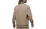 Air Jordan Solid Color Label Round Neck Pullover Long Sleeves Hoodie Men's Desert Yellow FB3910-277