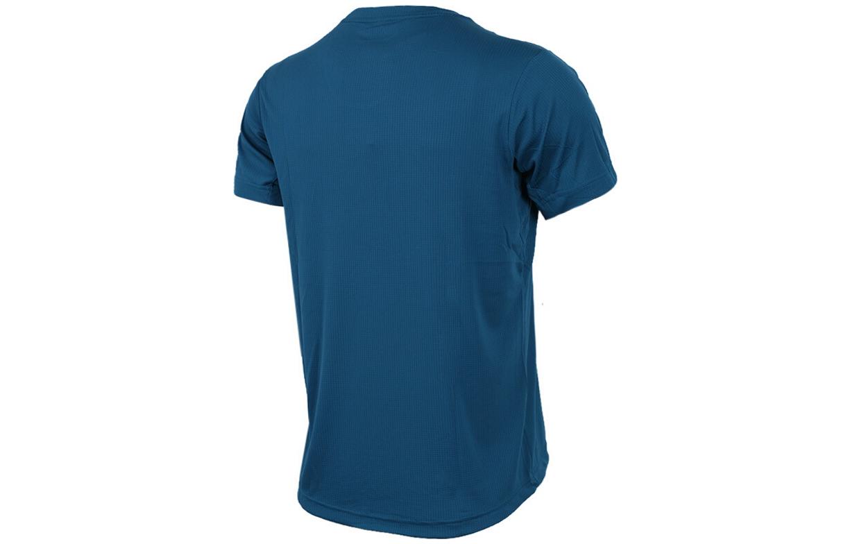 Men's adidas Solid Color Printing Logo Stripe Round Neck Quick Dry Short Sleeve Light Blue T-Shirt CE0819