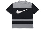 Nike Sportswear Swoosh Logo Printing Contrasting Colors Loose Polo Shirt Black DJ5370-010