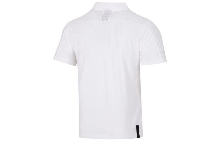 adidas Wj Solid Color Logo Micro Mark Athleisure Casual Sports Short Sleeve Polo Shirt White HE5166