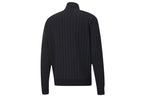 PUMA Pinstripe Track Top Stripe Fleece Lined Stand Collar Zipper Jacket Black 530177-01