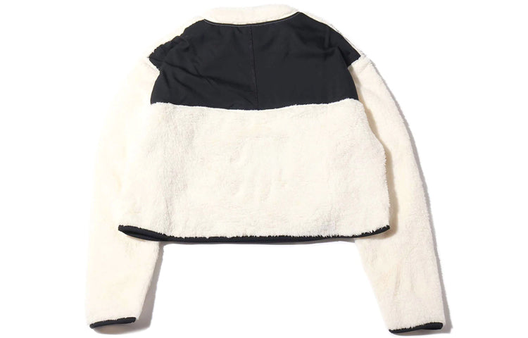 (WMNS) Nike Sportswear AS Nike Sportswear FLC QZ Crop Plush Jacket White CJ6283-110
