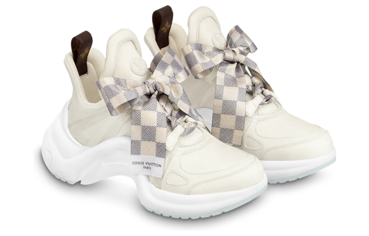 (WMNS) LOUIS VUITTON Archlight 1.0 Sneakers 'Cream White with Plaid Ribbon' 1AB43V