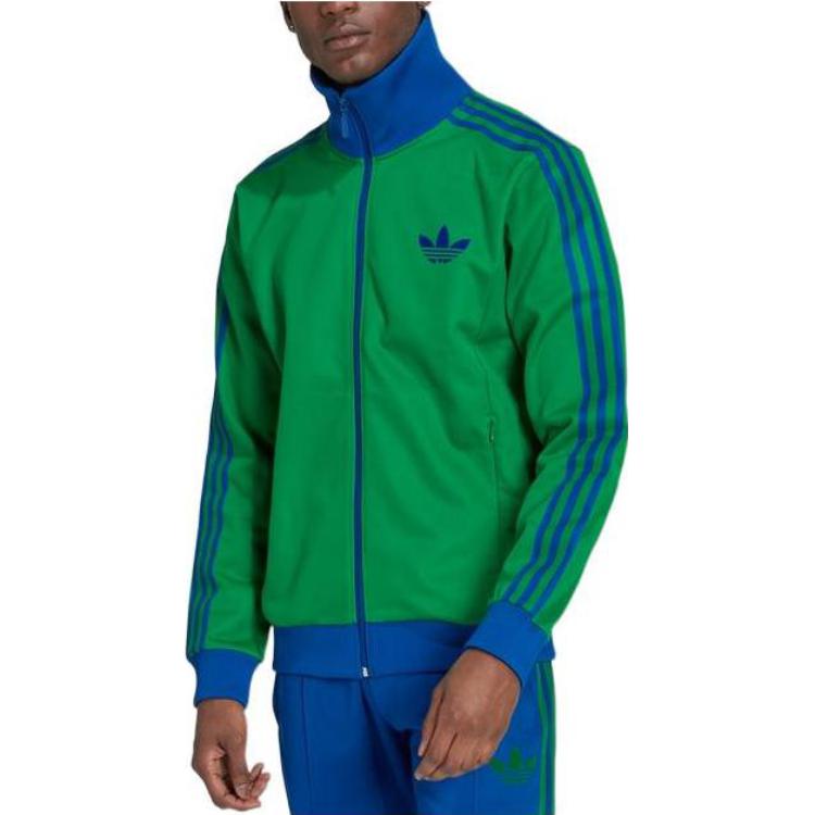 adidas FW22 Side Classic Logo Printing Jacket Asia Sizing 'Autumn Green' IB3426