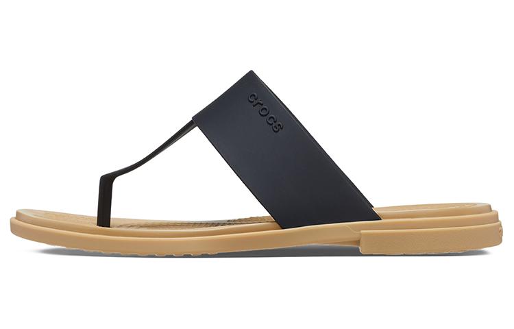(WMNS) Crocs Tulum Flip 'Black' 206752-00W