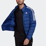 Men's adidas Ess Down Sports Stay Warm Stand Collar With Down Feather Blue Jacket GT9173