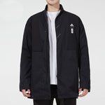 Men's adidas Martial Arts Series Wj Xia Long Jkt Logo Printing Mid-Length Stand Collar Sports Jacket Black HE5121