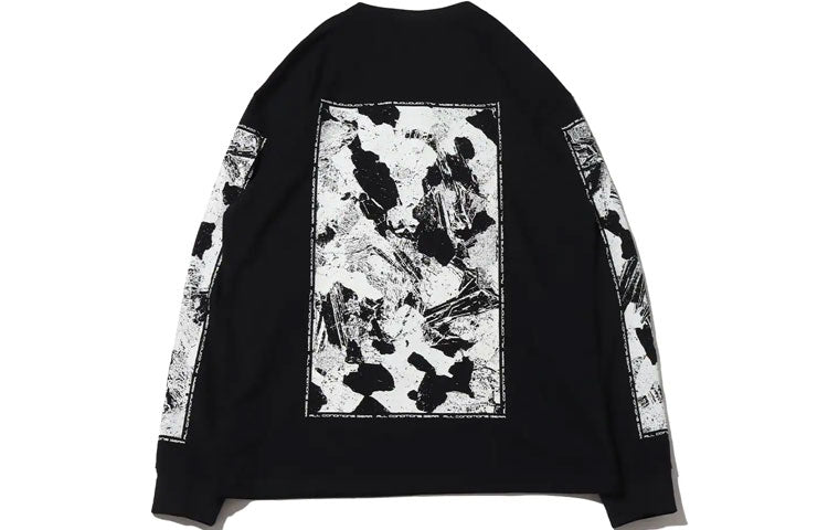Men's Nike SS22 ACG Large Abstract Rock Pattern Printing Round Neck Pullover Black DQ4962-010