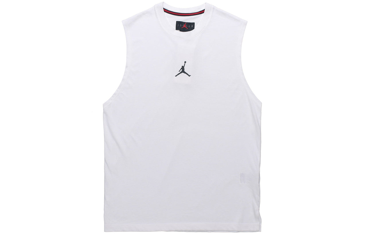Air Jordan Training Sports Quick-dry Knit Round Collar Vest Men's White DC3237-100
