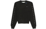Men's Off-White Cotton Round Neck Pullover Black OMBA035E19E300011091
