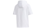 Men's adidas neo Logo Embroidered Sports Pullover Hooded Short Sleeve White GP5824