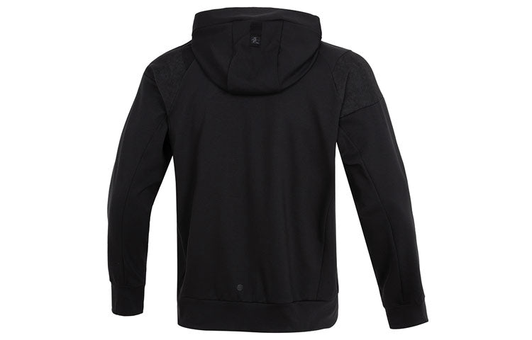 Men's adidas WJ PREM KN JKT Athleisure Casual Sports Hooded Solid Color Jacket Black HM2954