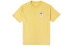 Men's Converse Back Graffiti Cartoon Printing Loose Casual Round Neck Short Sleeve Gold T-Shirt 10022038-A05