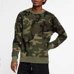 Men's Nike SB Camouflage Fleece Lined Round Neck Pullover Military Green AT9769-222