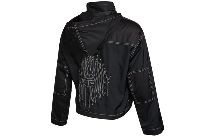 Men's Nike KD Swoosh Embroidered Pattern Woven Basketball Jacket Asia Edition Black CV2404-010