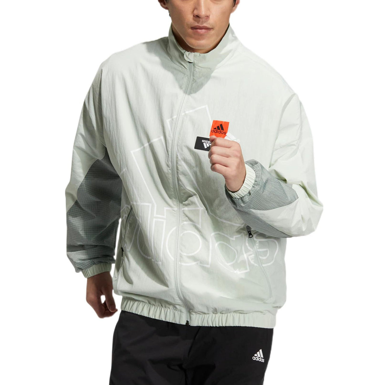 adidas Mh Bp3 Wvjkt Large Logo Printing Zipper Sports Jacket Blue HP1436