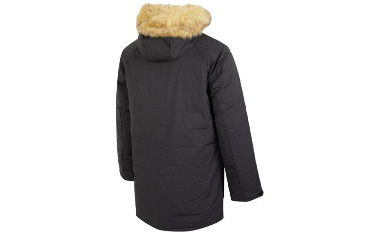 adidas Down Parka Outdoor Solid Color mid-length hooded Stay Warm Down Jacket Black H20761