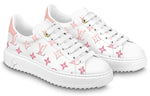 (WMNS) LOUIS VUITTON Time Out Sneakers 'White with Pink Monogram' 1AAEG2
