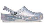 Crocs Classic Casual Unisex Metallic Silver Pink Sandals 207551-90H