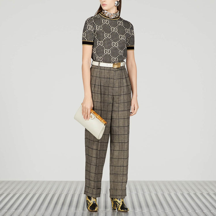 (WMNS) Gucci GG wool blend jacquard top 'Grey' 743322-XKC8Y-1209