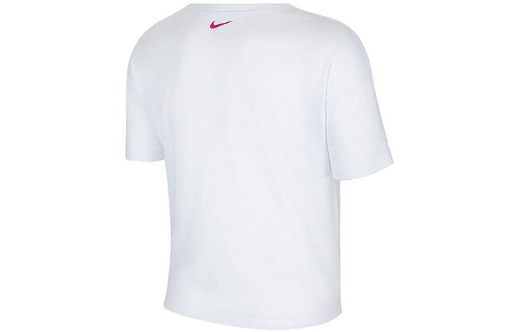 (WMNS) Nike Miler Printing Round-neck White CT6971-100