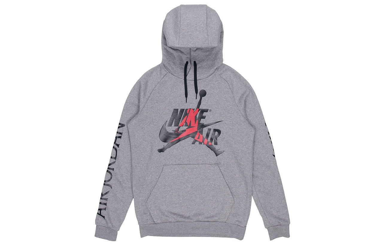 Air Jordan Alphabet Logo Pullover Hooded Fleece Gray DH9505-091