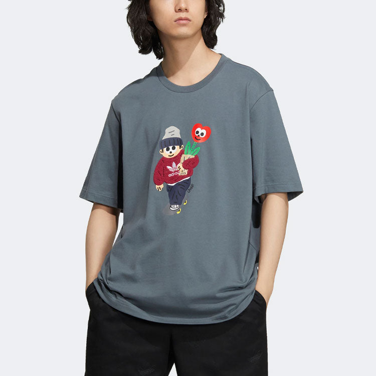 adidas Originals x Charr Morita Crossover Valentine's Day Tee 'Grey' HR3475