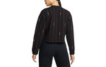 (WMNS) Air Jordan Contrasting Colors Vertical Stripes Round Neck Pullover Long Sleeves Black Hoodie DJ2624-010