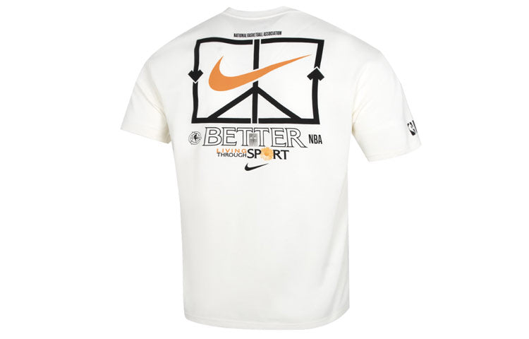 Nike Alphabet Logo Athleisure Casual Sports Short Sleeve White DN3901-901