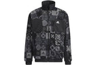 adidas limited Reversible Fleece Lined Colorblock Stand Collar logo Jacket Black HC0268